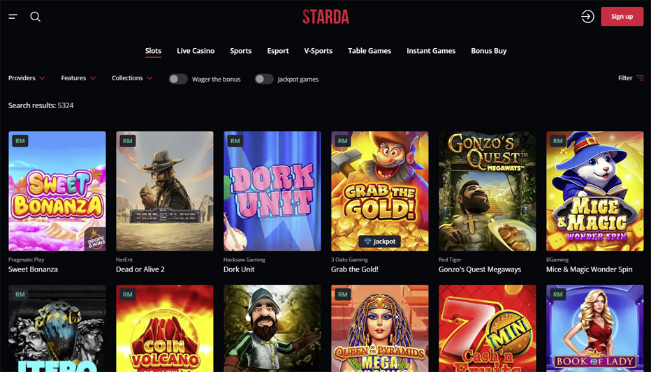 starda casino games