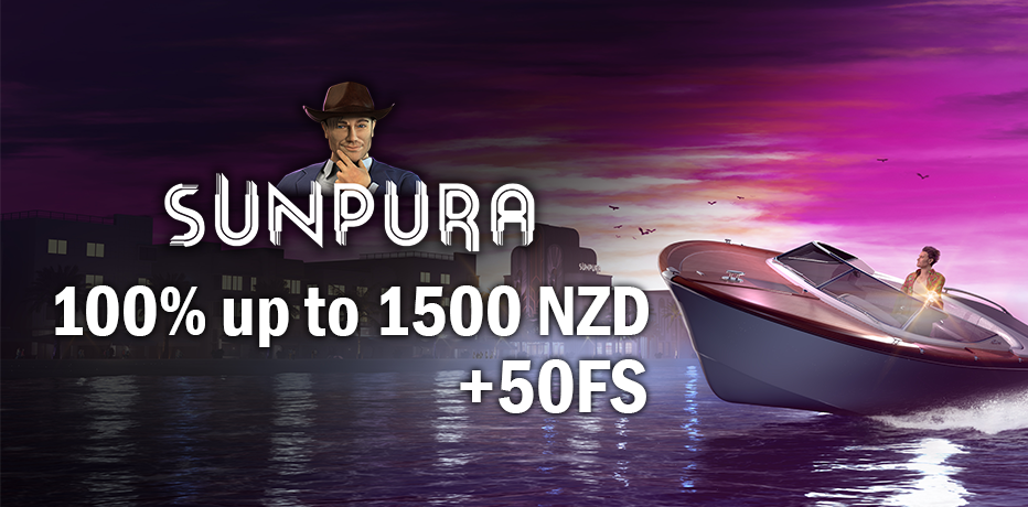 Sunpura Casino - 50 Free Spins + NZ$1,500 Bonus