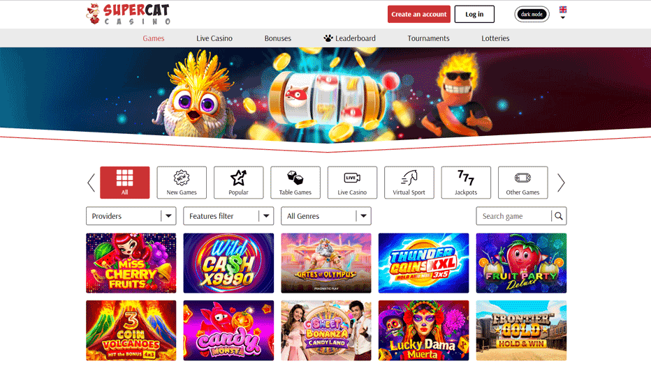 SuperCat casino - game lobby SuperCat casino - game lobby