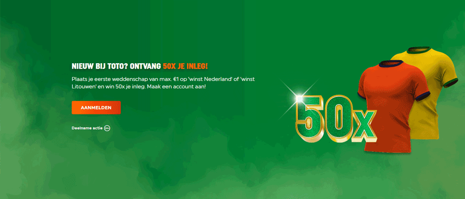Welkomstactie: Win tot 50x je inzet!