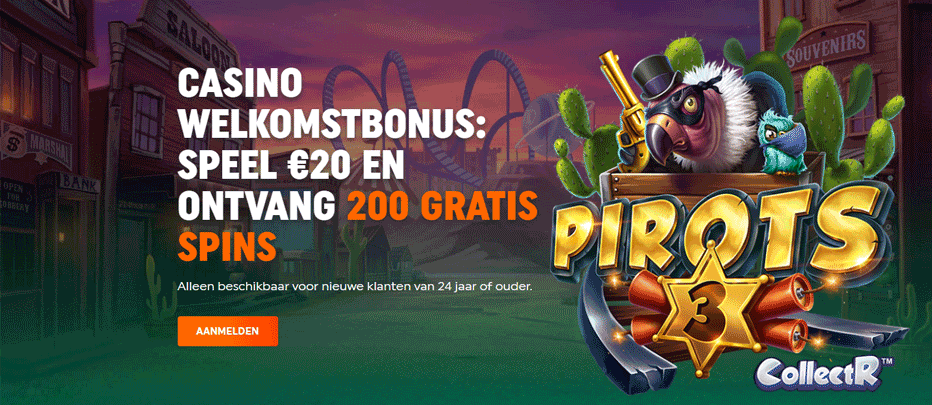 TOTO Casino Welkomstbonus - 200 gratis spins op Pirots 3