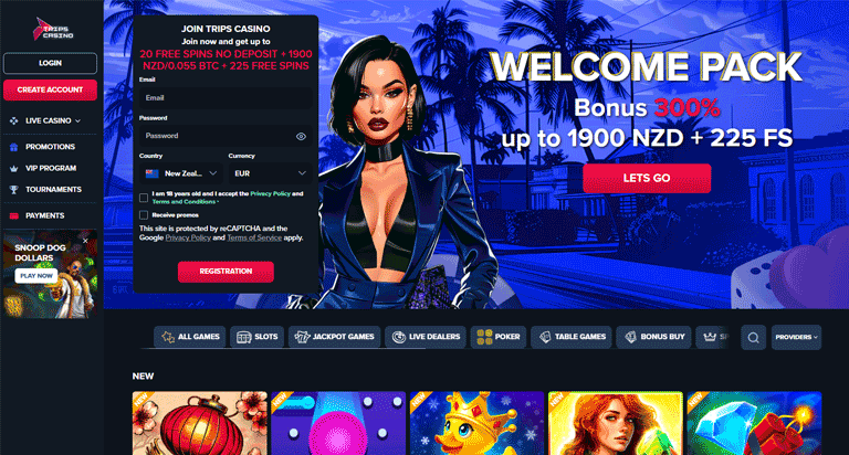 TripsCasino No Deposit Bonus – Claim 20 free spins on registration