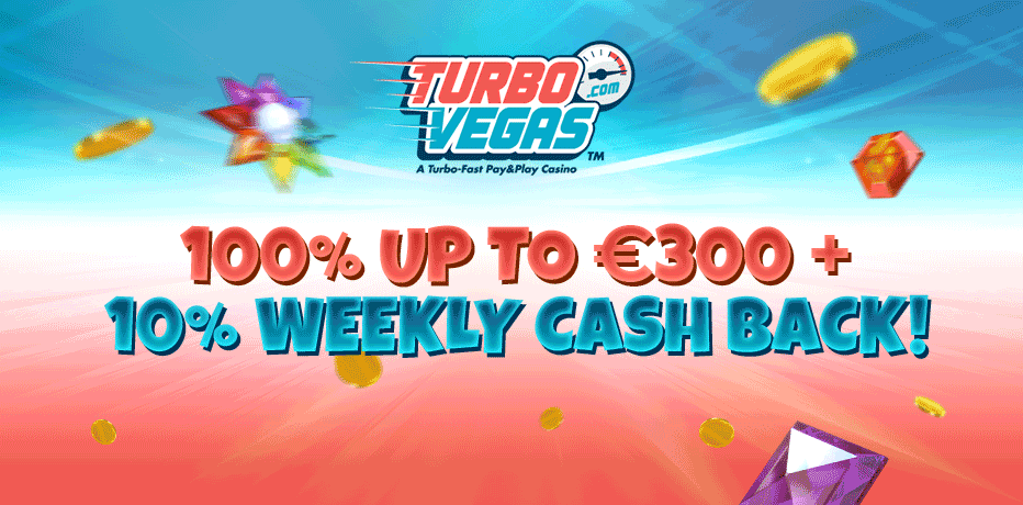 TurboVegas Bonus Review - 100% Bonus bis zu €300 + 10% Cashback!