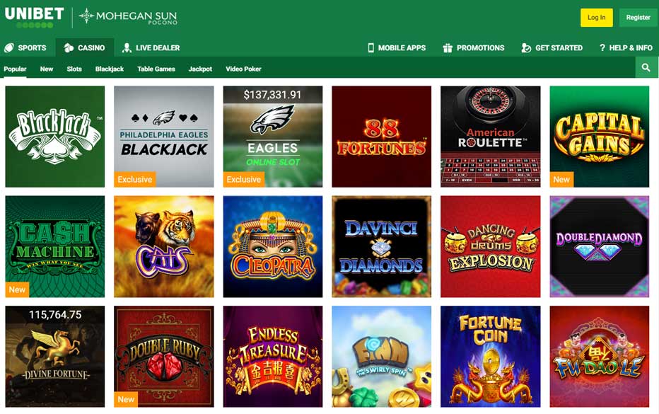 Unibet Casino Design