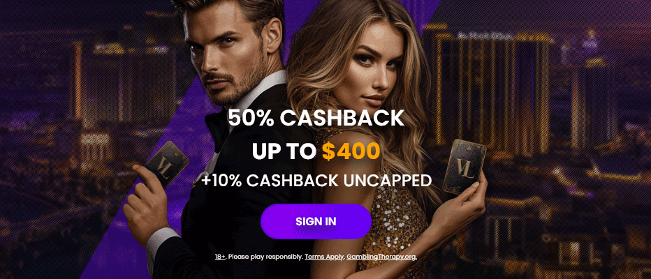 Vegas Lounge welcome bonus - get 50% back up to $400 Vegas Lounge welcome bonus - get 50% back up to $400