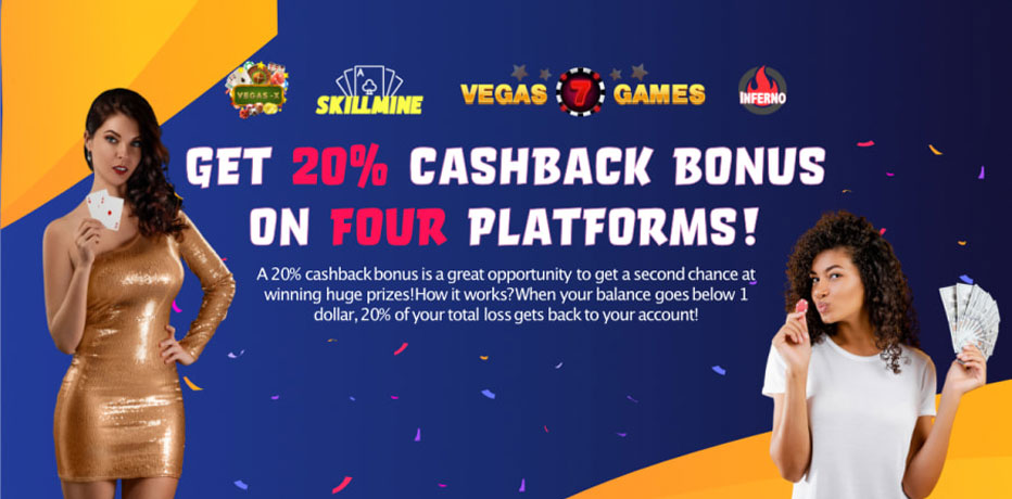 Vegas7Games Cashback bonus - 20% cash back