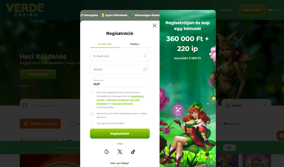 Második lépés: Indítsd el a regisztrációt