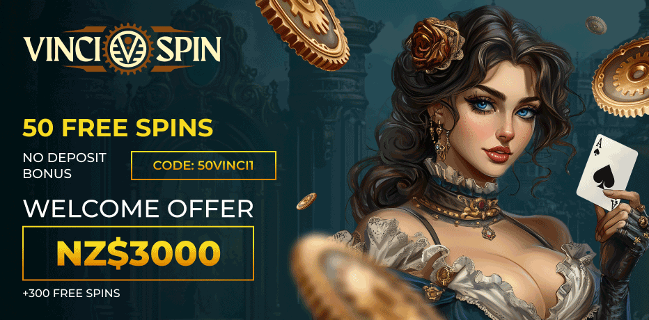 Vincispin welcome offer New Zealand - 50 free spins and up NZ$3000 bonus Vincispin welcome offer New Zealand - 50 free spins and up NZ$3000 bonus