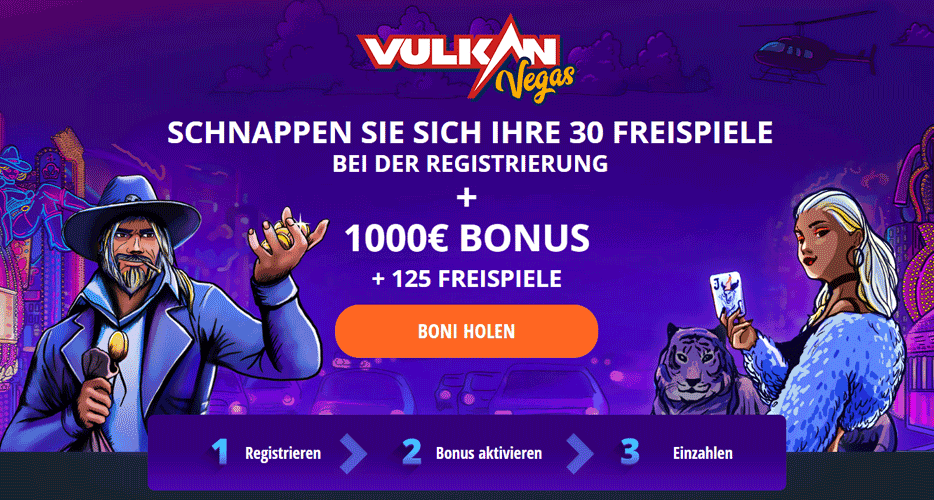 Alternativer Bonus: 30 Freispiele ohne Einzahlung bei Vulkan Vegas