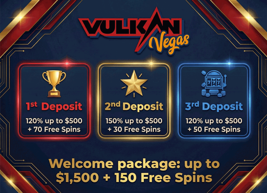 Vulkan Vegas welcome package - up to $1,500 + 150 free spins