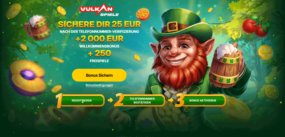 VulkanSpiele Bonus ohne Einzahlung – 25 € gratis für deine Anmeldung VulkanSpiele Bonus ohne Einzahlung – 25 € gratis für deine Anmeldung