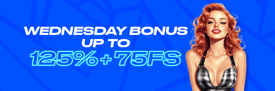 Wednesday casino bonus – 125% bonus and 75 free spins