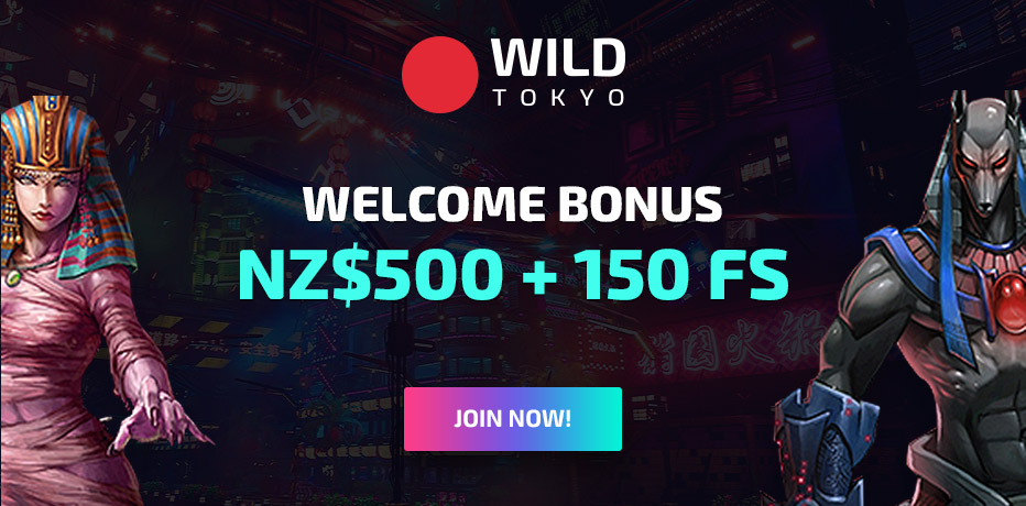 Wild Tokyo Bonus - 150 Free Spins + NZ$500