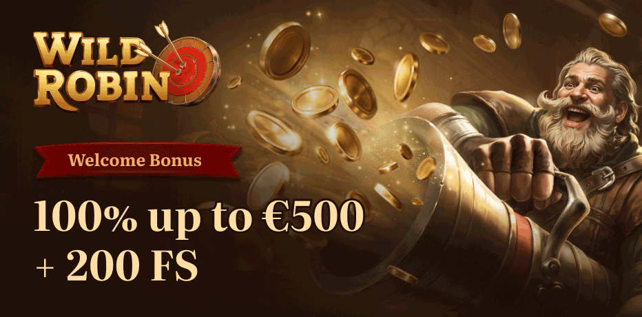 WildRobin welcome bonus - up €500 bonus, 200 free spins & 1 bonus crab