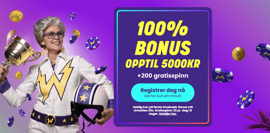 Wildz Casino bonusanmeldelse – 5000 kr + 200 gratisspinn