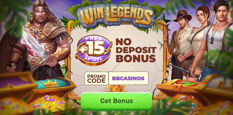 WinLegends Casino No Deposit Bonus - 15 Free Spins on Sign Up