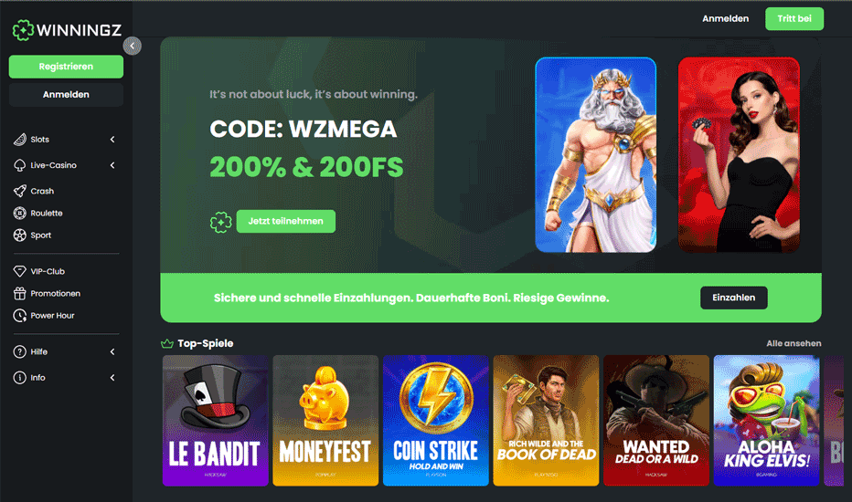 Winningz Bonuscode & Erfahrungsbericht – Entsichere unseren High Roller Bonus! Winningz Bonuscode & Erfahrungsbericht – Entsichere unseren High Roller Bonus!