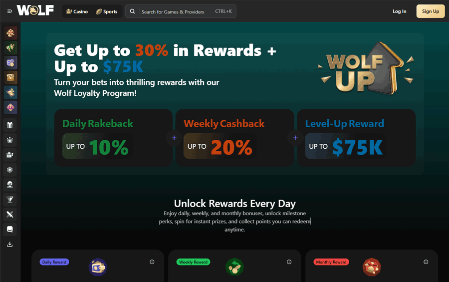 Wolf.io VIP Club and loyalty program