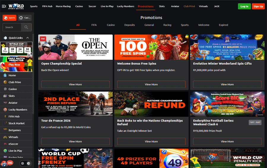 Other World Sports Betting promotions Other World Sports Betting promotions