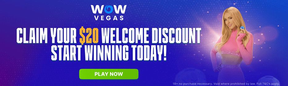 WOW Vegas No Deposit Bonus 2024 - 5 Free Sweeps Coins + 250.000 WOW Coins