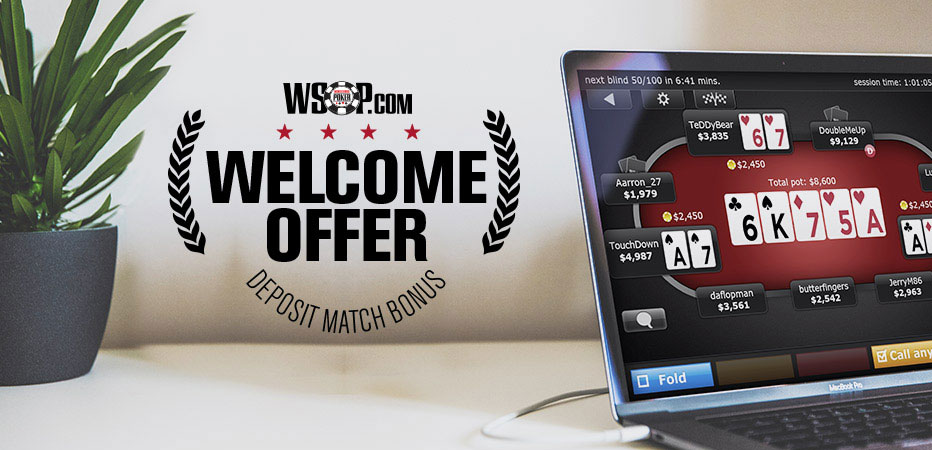 WSOP New Jersey Welcome Bonus - Get 100% up to $1000