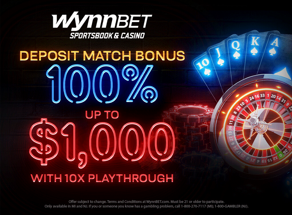 WynnBET Casino New Jersey Promo Code – 100% Deposit Match up $1,000
