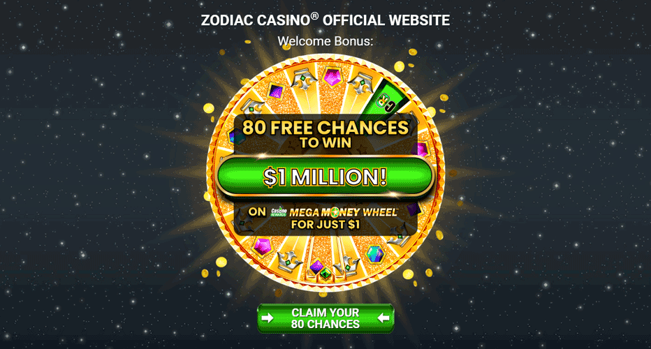 Zodiac Casino $1 deposit bonus - Get 80 free spins for just $1 Zodiac Casino $1 deposit bonus - Get 80 free spins for just $1