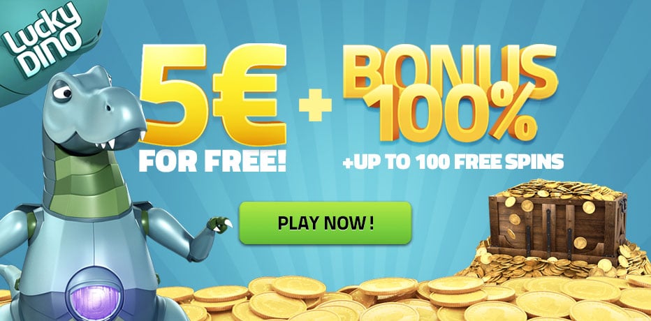 €5,- Gratis na inschrijving bij LuckyDino Casino